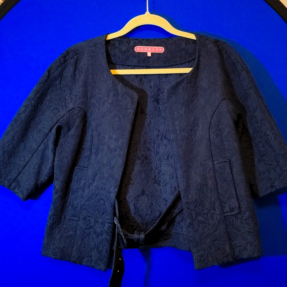 Manoush Jaquard Blazer Jacket with Belt